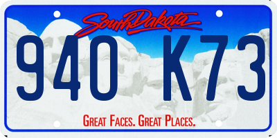 SD license plate 94OK73