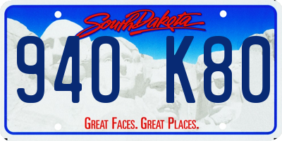 SD license plate 94OK80