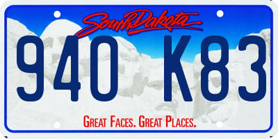 SD license plate 94OK83