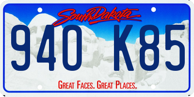 SD license plate 94OK85