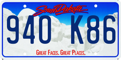 SD license plate 94OK86