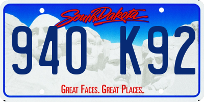 SD license plate 94OK92