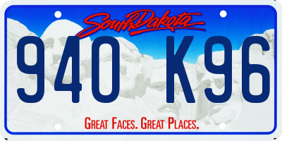 SD license plate 94OK96