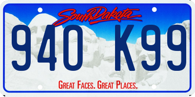 SD license plate 94OK99