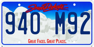 SD license plate 94OM92