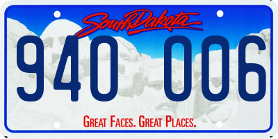 SD license plate 94OO06