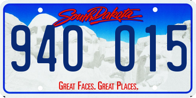 SD license plate 94OO15