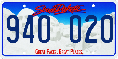 SD license plate 94OO20