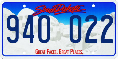 SD license plate 94OO22