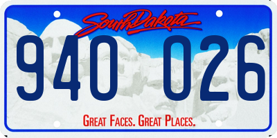 SD license plate 94OO26