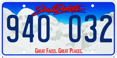 SD license plate 94OO32