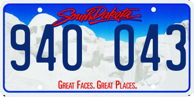 SD license plate 94OO43