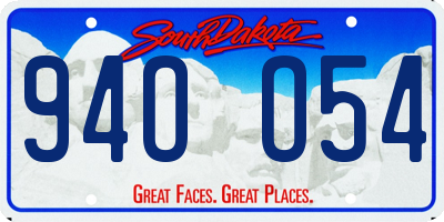 SD license plate 94OO54
