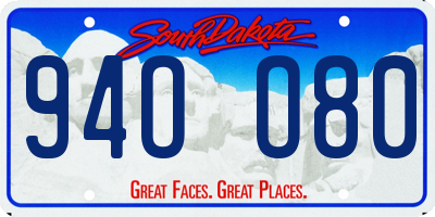 SD license plate 94OO80