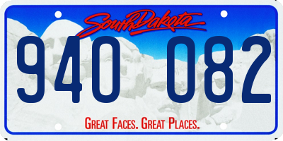 SD license plate 94OO82