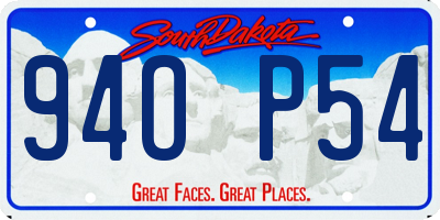 SD license plate 94OP54