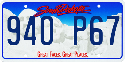 SD license plate 94OP67