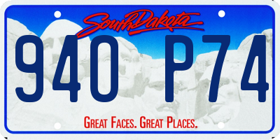 SD license plate 94OP74