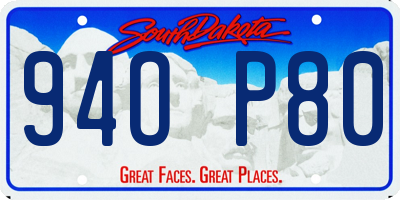 SD license plate 94OP80