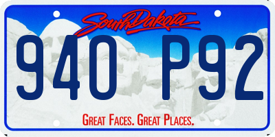 SD license plate 94OP92