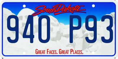 SD license plate 94OP93