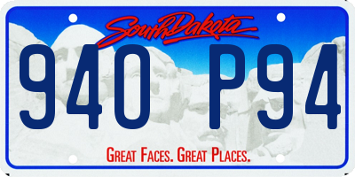 SD license plate 94OP94