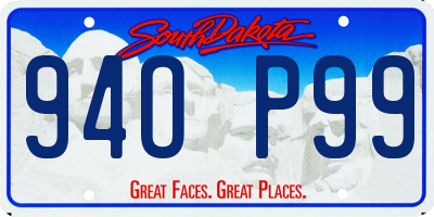 SD license plate 94OP99