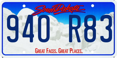 SD license plate 94OR83