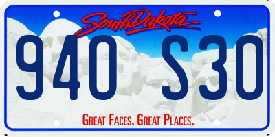 SD license plate 94OS30
