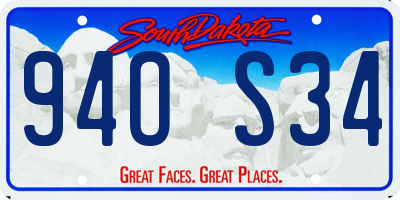 SD license plate 94OS34