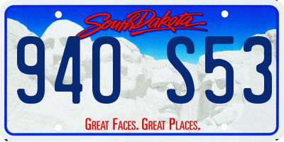 SD license plate 94OS53