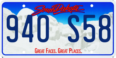 SD license plate 94OS58