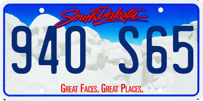 SD license plate 94OS65