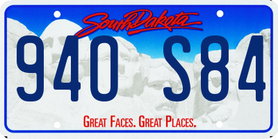 SD license plate 94OS84