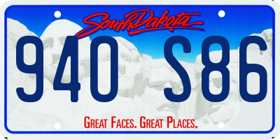 SD license plate 94OS86