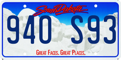 SD license plate 94OS93