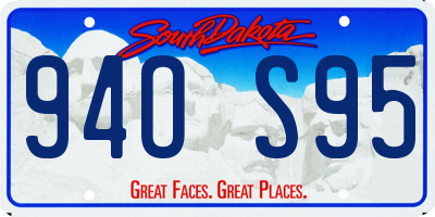 SD license plate 94OS95