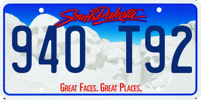 SD license plate 94OT92