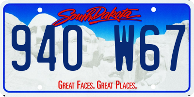 SD license plate 94OW67