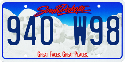 SD license plate 94OW98