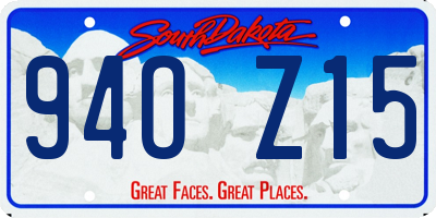 SD license plate 94OZ15