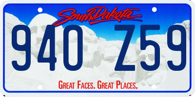 SD license plate 94OZ59
