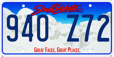 SD license plate 94OZ72