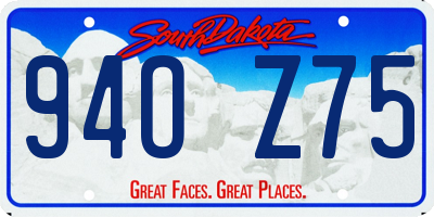 SD license plate 94OZ75