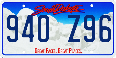 SD license plate 94OZ96
