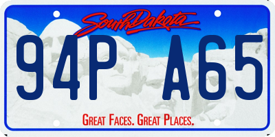 SD license plate 94PA65