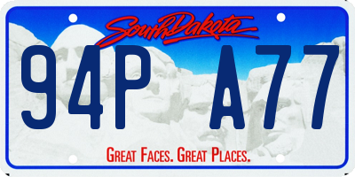 SD license plate 94PA77
