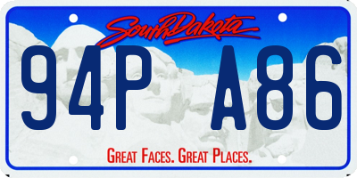 SD license plate 94PA86