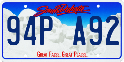 SD license plate 94PA92