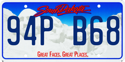 SD license plate 94PB68